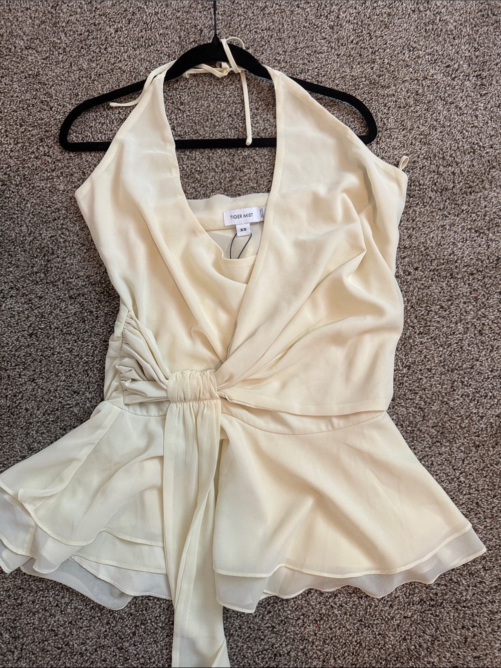 Tiger Mist Indigo Mini Dress in Ivory